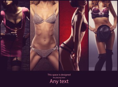 İç çamaşırlı güzel ve seksi kadınların olduğu bir fotoğraf seti. Erotik iç çamaşırı koleksiyonu.