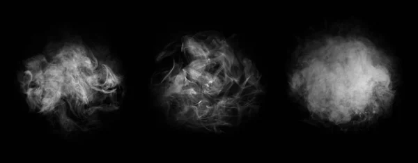 Smoke Black Background Fog Steam Abstract Texture Collage Set Collection — Stock Photo, Image