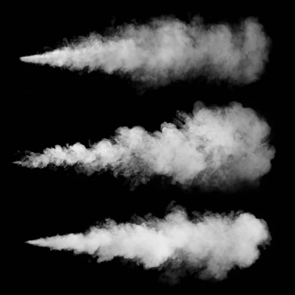Rauch Über Schwarzem Hintergrund Nebel Oder Dampf Abstrakte Texturcollage Set — Stockfoto
