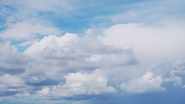 Timelapse Cumulus Clouds Flying High Beautiful Blue Sky Nature Storm — ストック動画