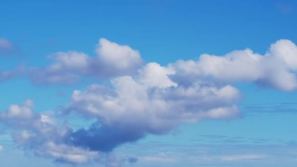 Timelapse Cumulus Clouds Flying High Beautiful Blue Sky Nature Storm — 图库视频影像
