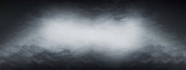 Siyah arkaplan üzerine soyut duman dokusu çerçevesi. Karanlıkta sis. Doğal desen.