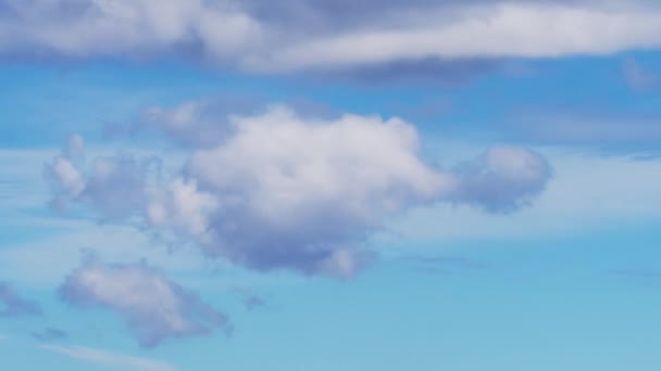 Timelapse Cumulus Clouds Flying High Beautiful Blue Sky Nature Storm — Stok video