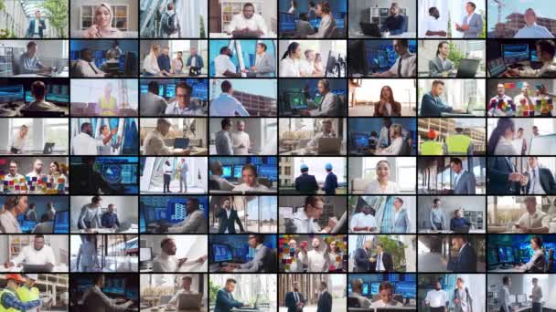 Collage Affaires Multi Écrans Fait Nombreuses Séquences Différentes Avec Des — Video