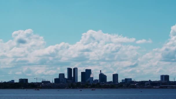 Timelapse Cumulus Clouds Flying High Beautiful Blue Sky Nature Storm — Stok video