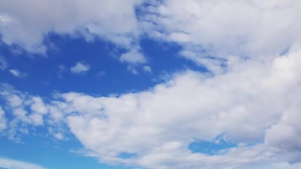 Timelapse Cumulus Clouds Repülő High Egy Gyönyörű Kék Égbolt Természet — Stock videók