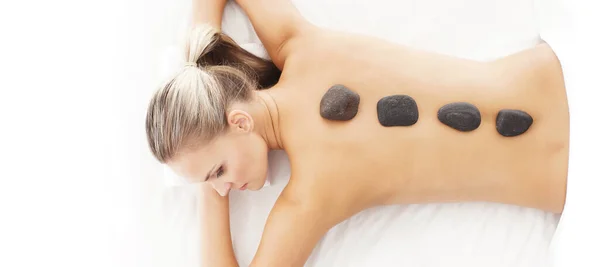 Young Beautiful Healthy Woman Spa Salon Traditional Massage Therapy Skin — Zdjęcie stockowe