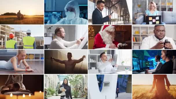 Collage Many Different People Engaged Variety Activities Jobs