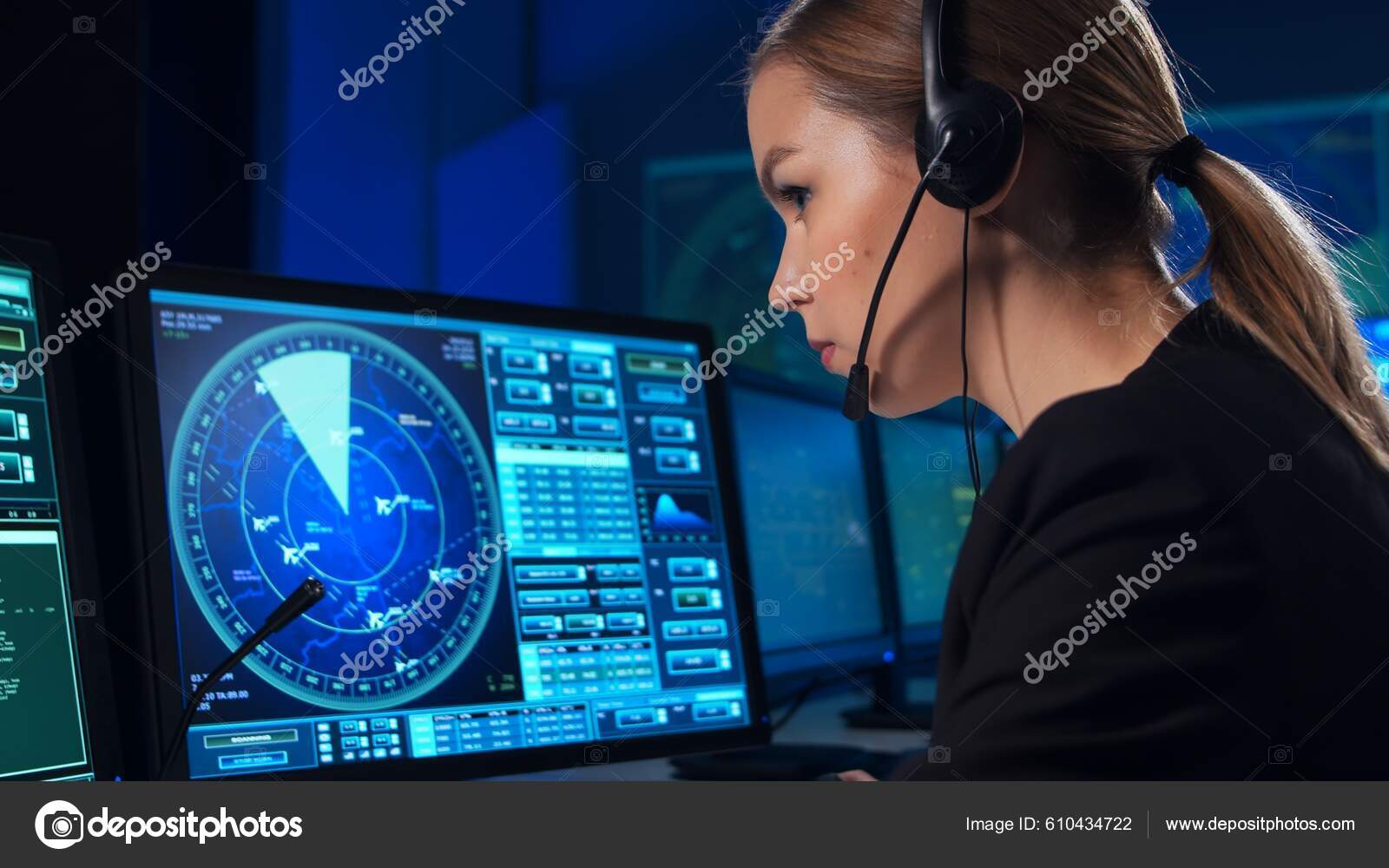 Workplace Air Traffic Controllers Control Tower Team Professional