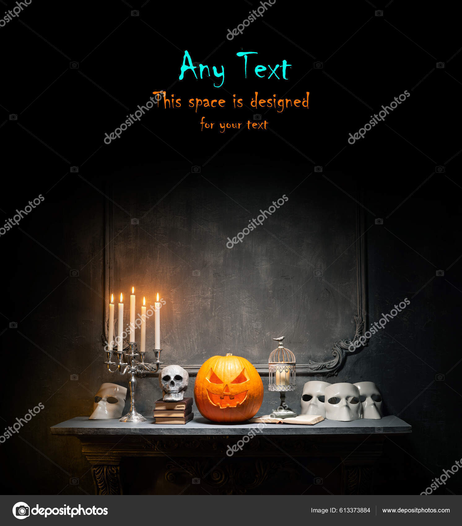 Foto De Stock Rostos Assustadores De Abóboras De Halloween, Royalty-Free