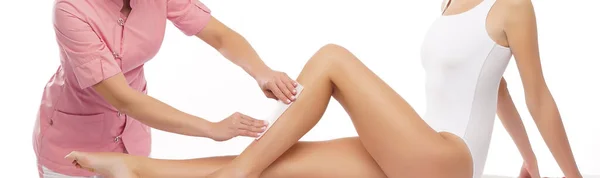 Concept Hair Removal Beauty Health Young Girl Getting Epilation Procedure — Φωτογραφία Αρχείου