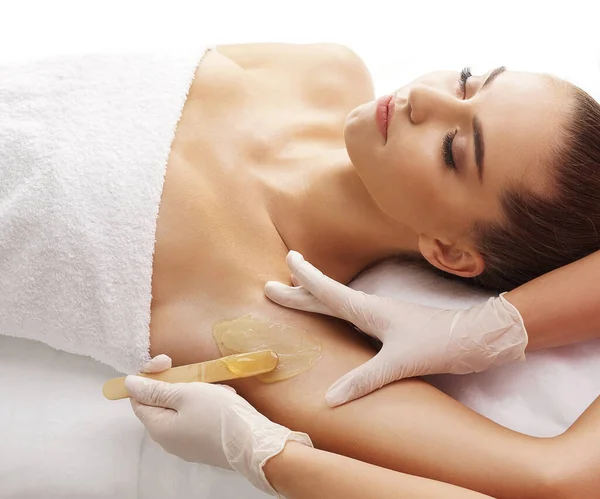 Concept Hair Removal Beauty Health Young Girl Getting Epilation Procedure — Stock Photo, Image