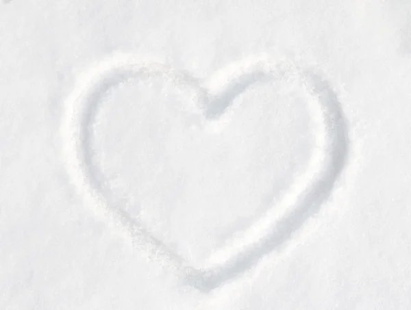 Heart on snow — Stock Photo, Image