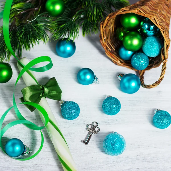 Vánoční dekorace s lízátko — Stock fotografie