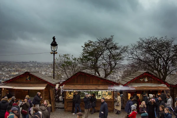 Christmas market on the Boulevard Montmartre in Paris — Stock Photo, Image