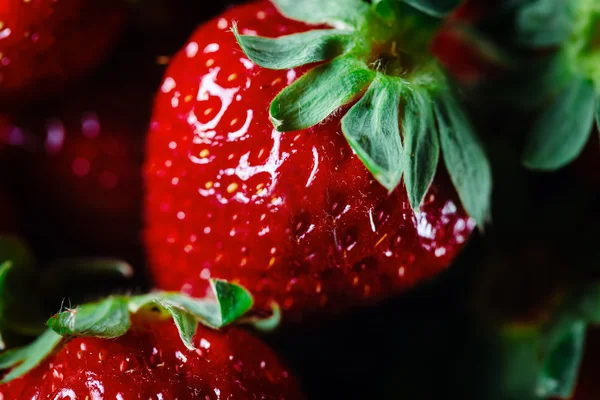 Reife Erdbeeren aus nächster Nähe — Stockfoto