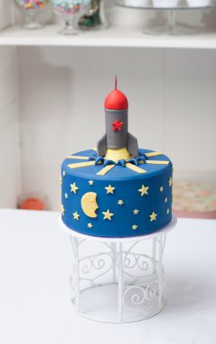 children's cake rocket the blue clipart