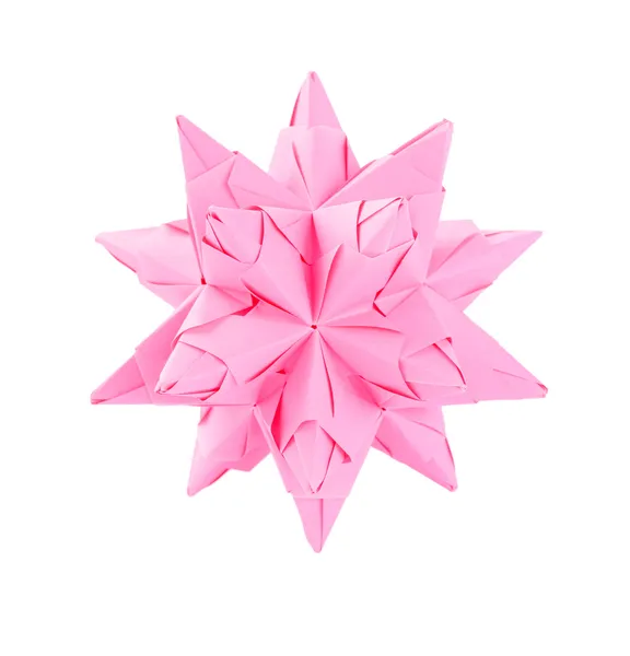 Origami rosa sfondo isolato — Foto Stock