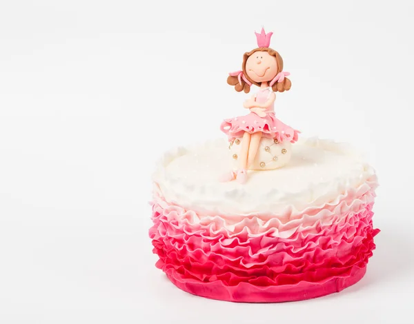 Beautiful cake with princess top — Stock Photo, Image