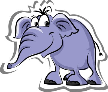 çizgi film fil etiketi, vektör