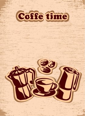 vektör fincan kahve ve su ısıtıcısı, arka plan