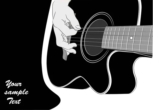 Acoustic guitar playing - vector — Stock Vector