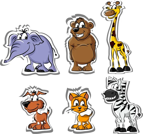 Σύνολο ζώων κινουμένων σχεδίων — Διανυσματικό Αρχείο