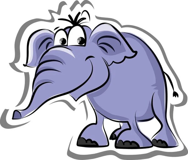 Etiqueta de elefante de dibujos animados, vector — Vector de stock