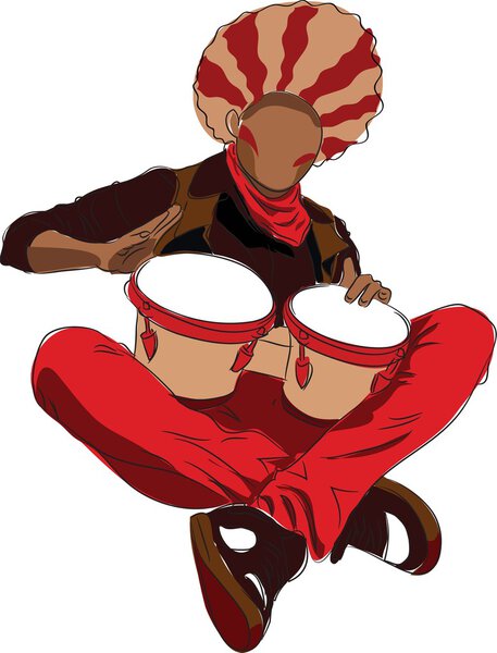 Игра на бонго, векторная абстрактная музыка
