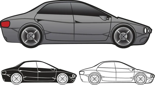 Colección de coches - vector — Vector de stock