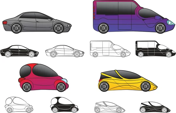 Cars collection - vector — Stock Vector