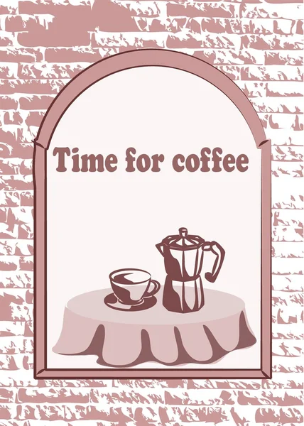 Vektor-Tasse Kaffee und Wasserkocher, Hintergrund — Stockvektor