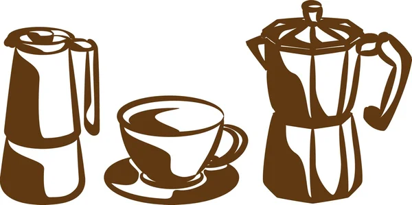 Set Kaffee und Tee-Ikonen — Stockvektor