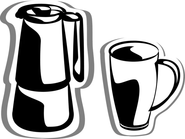 Establecer iconos de café y té — Archivo Imágenes Vectoriales