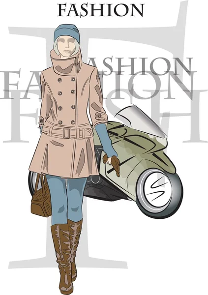 Fashion girl on background — Stock Vector