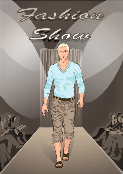Mode man over mode Toon achtergrond — Stockvector