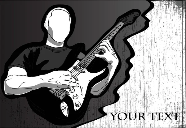 Jouer de la guitare électrique - fond abstrait vectoriel — Image vectorielle