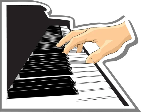 Piano play - vector — Stock Vector