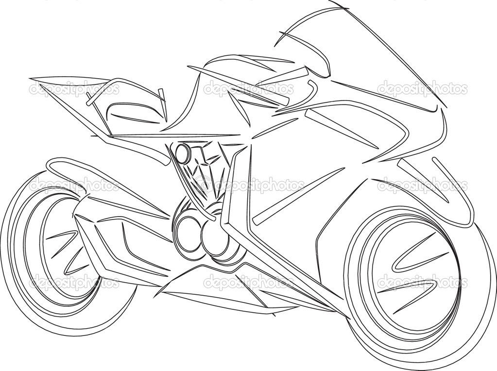 Sport motorbike vector sketch