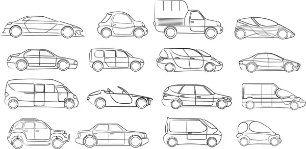 Araba koleksiyonu - vektör — Stok Vektör
