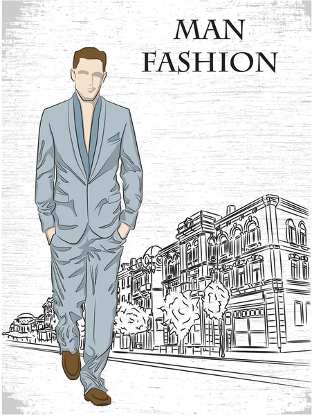 Fashion man on the background — Stock Vector