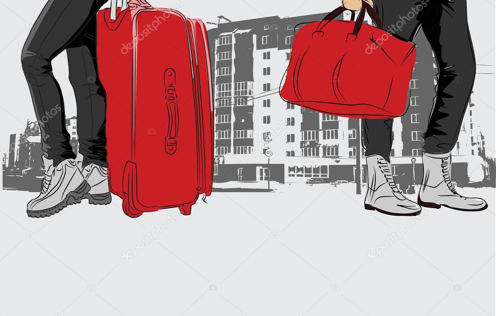 Fashion bags on background - vector
