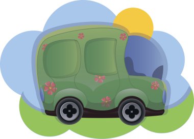 sevimli çizgi film araba