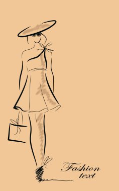 moda kız vektör çizimi