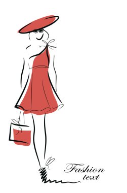 moda kız vektör çizimi