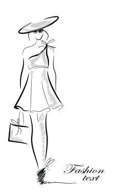 moda kız vektör çizimi