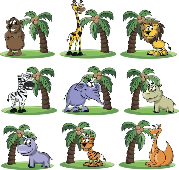 Desenhos animados animais selvagens —  Vetores de Stock
