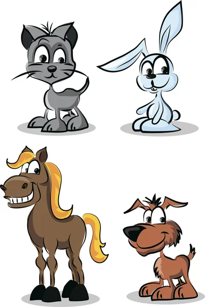 Set cartoon gedomesticeerde dieren — Stockvector