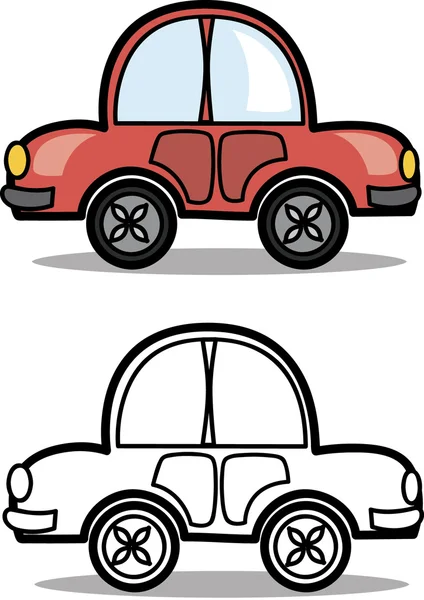 Cartoon voitures, coloriage mignon — Image vectorielle