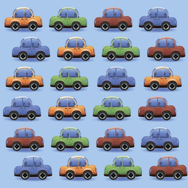 Ensemble de voitures de dessin animé — Image vectorielle